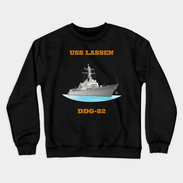 Lassen DDG-82 Destroyer Ship Crewneck Sweatshirt by woormle
